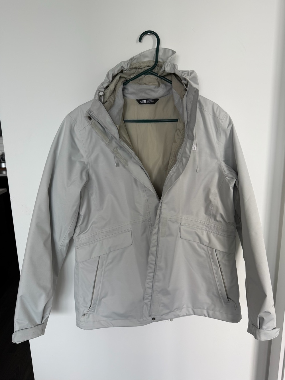 The North Face Women's Light Beige Hooded Shell Jacket